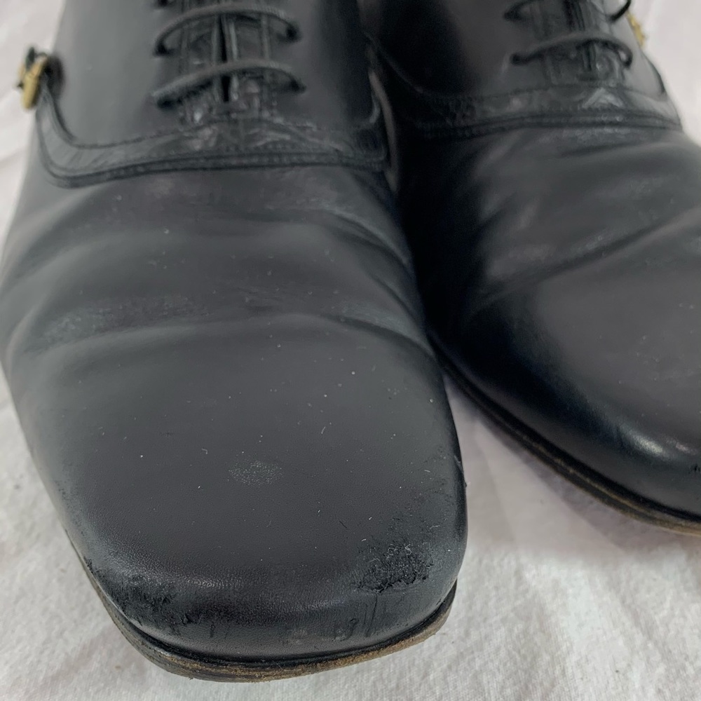 LOUIS VUITTON Black Leather Men's Oxfords Lace Up - Picture 8 of 16